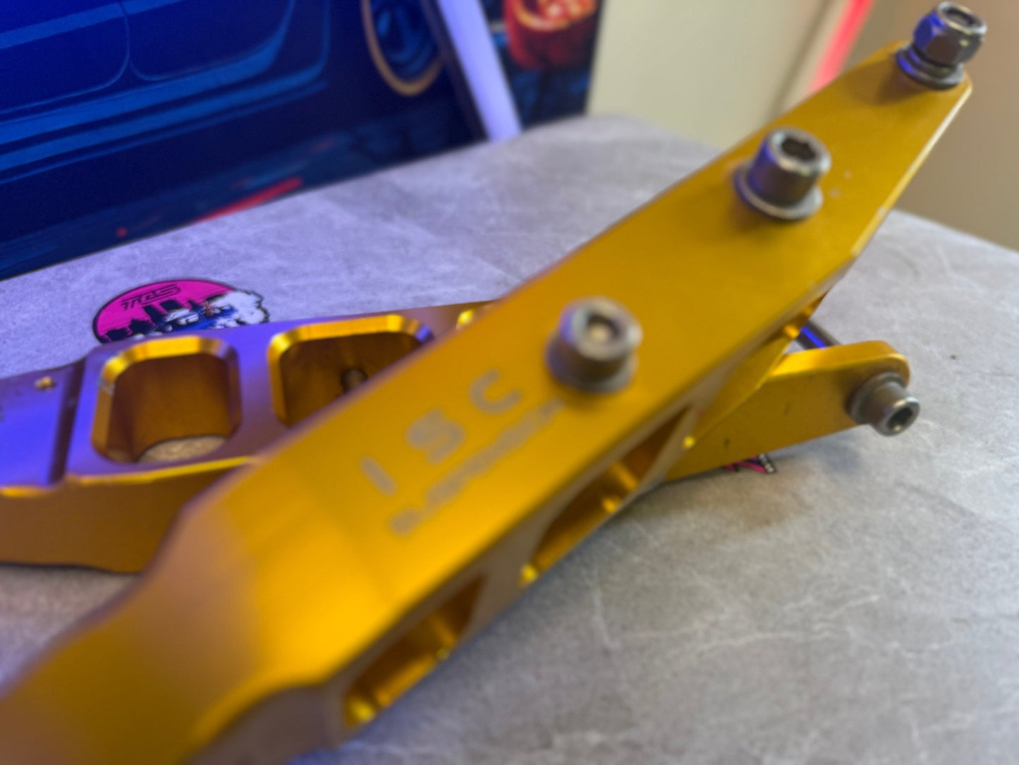 ISC suspension Subaru rear billet gold adjustable control arms 08-21 STi & WRX v3