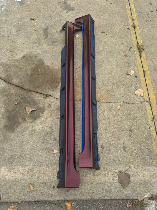 2011-2014 Subaru WRX / 2008-2014 Subaru WRX STi Hatch OEM World Rally Blue WRB Side Skirts Assembly Wrapped
