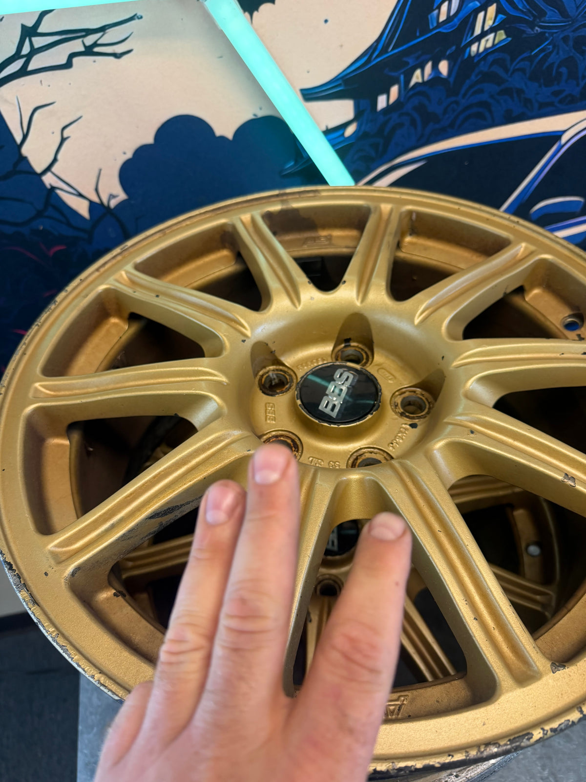 OEM Subaru STi gold BBS forged wheels 2005 -2007 Subaru STi 17x8 +53 5x114