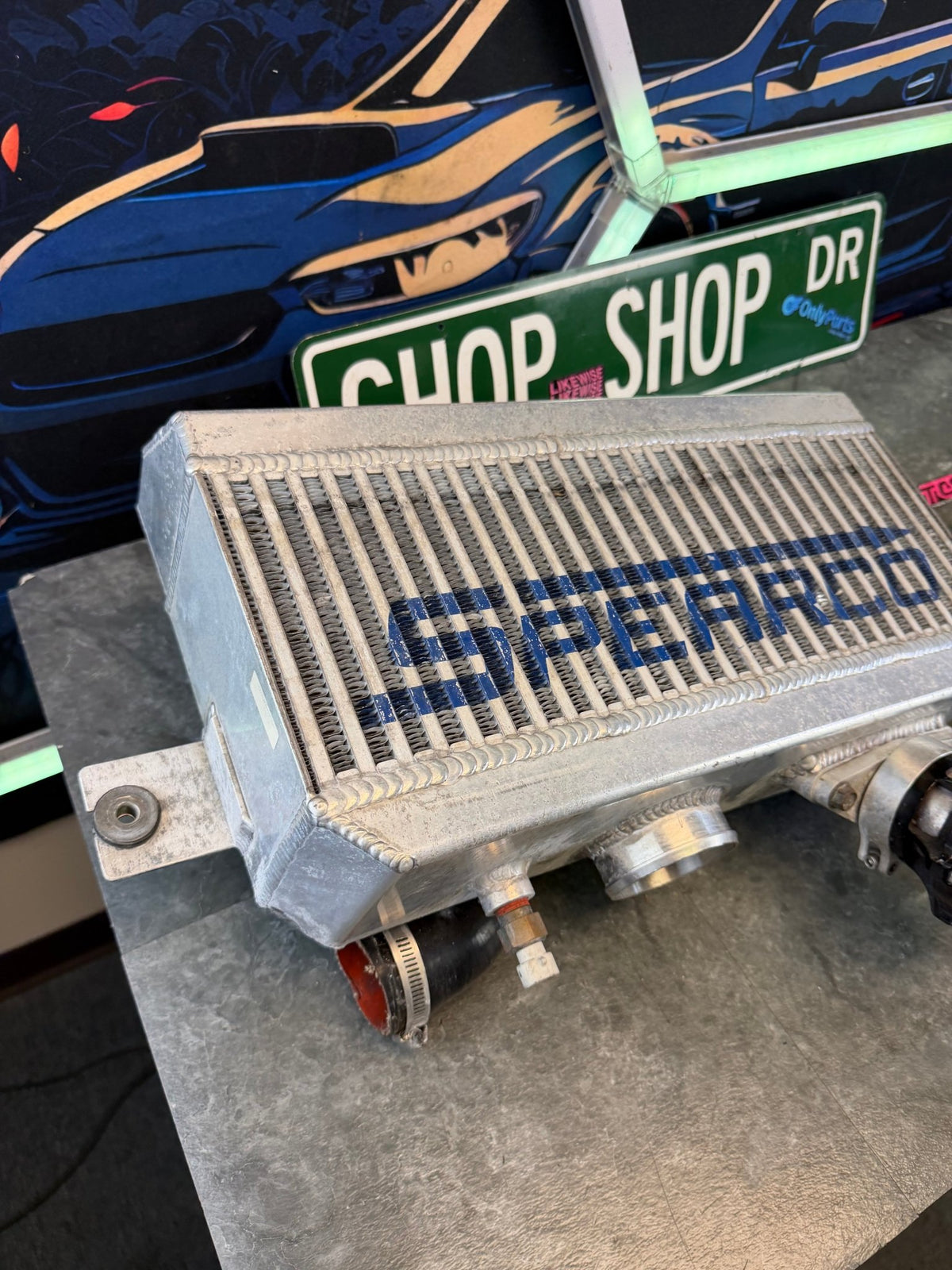 SPEARCO TMIC top mount intercooler w/ TIAL BOV Subaru STi