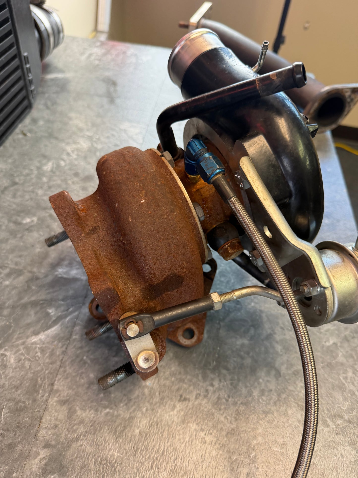 BTP blouch 1.5 XTR xt-r stock location turbo Subaru STi & wrx ball bearing billet 2.5 “ inlet 10 cm