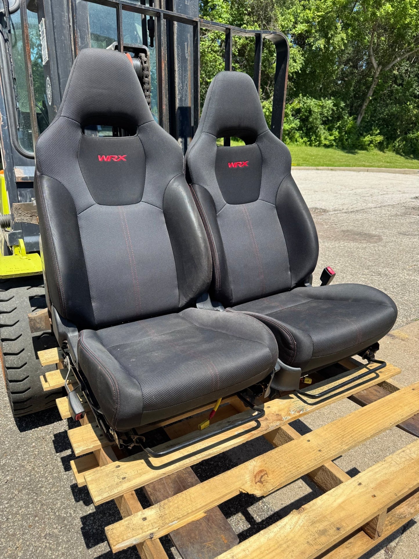 2008-2014 Subaru WRX OEM Seat Set Passenger Driver Front Cloth Pair