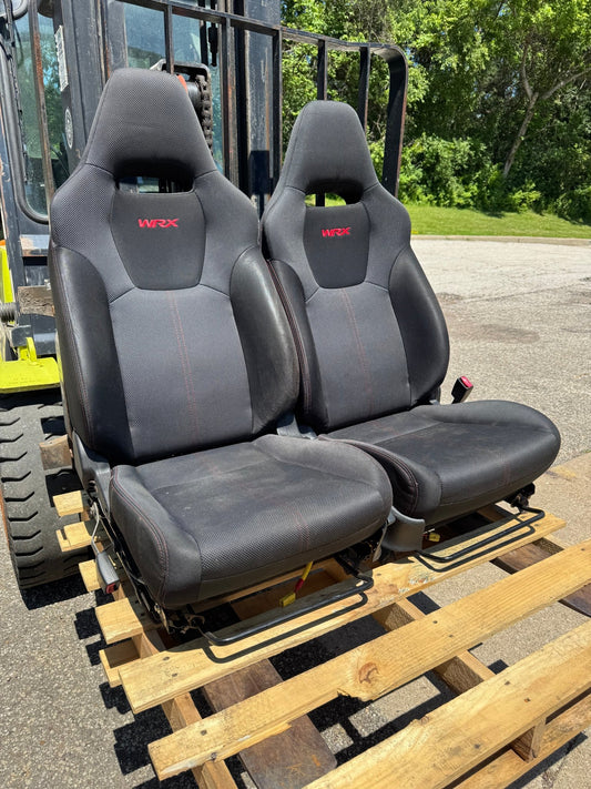 2008-2014 Subaru WRX OEM Seat Set Passenger Driver Front Cloth Pair