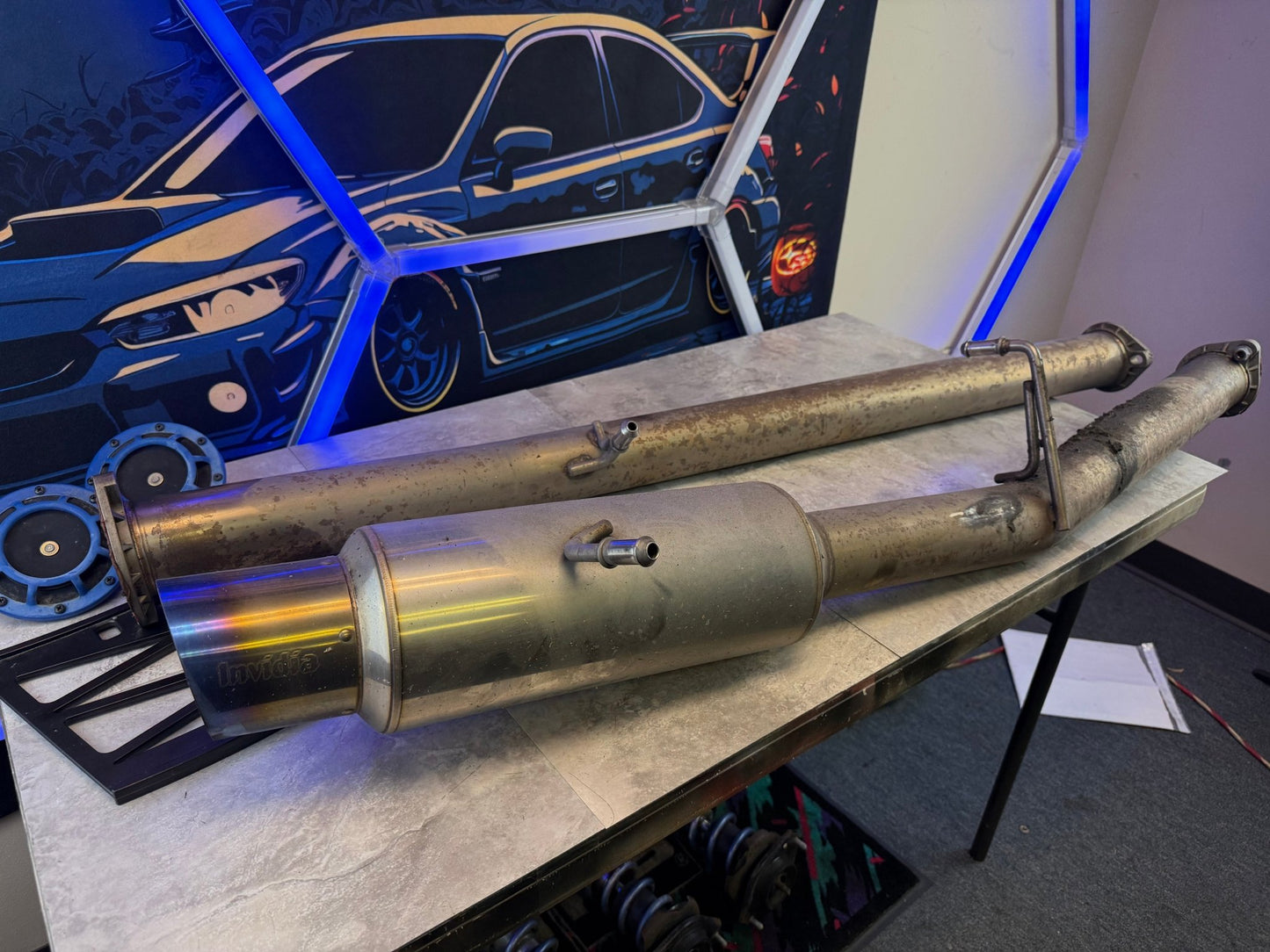 Invidia N1 cat back TI tip race mid pipe& axle back Subaru   Exhaust For 02-07 WRX/STi