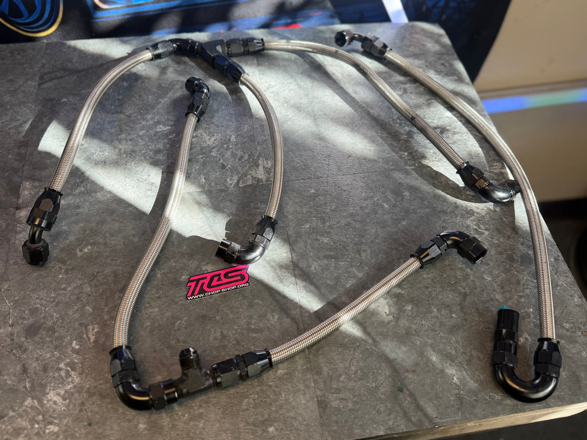 Under hood fuel lines Subaru STi 8 AN braided stainless steel w/ fittings