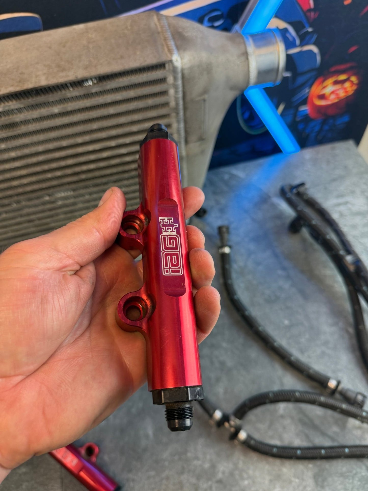 Under hood fuel kit w/ braided ss lines , quick connects, oem fpr w/ adapter and IAG v2 billet rails