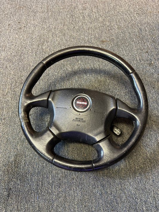 2004-2005 Subaru Impreza WRX OEM Momo Steering Wheel Assembly With MOMO Red Airbag