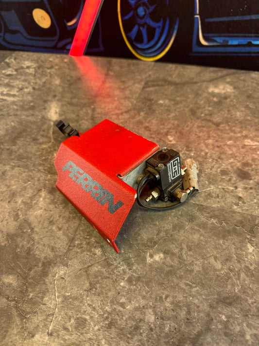 2015-2021 Subaru WRX STi Grimmspeed 3-Port EBCS Electronic Boost Control Solenoid With Perrin EBCS Cover Trim Red