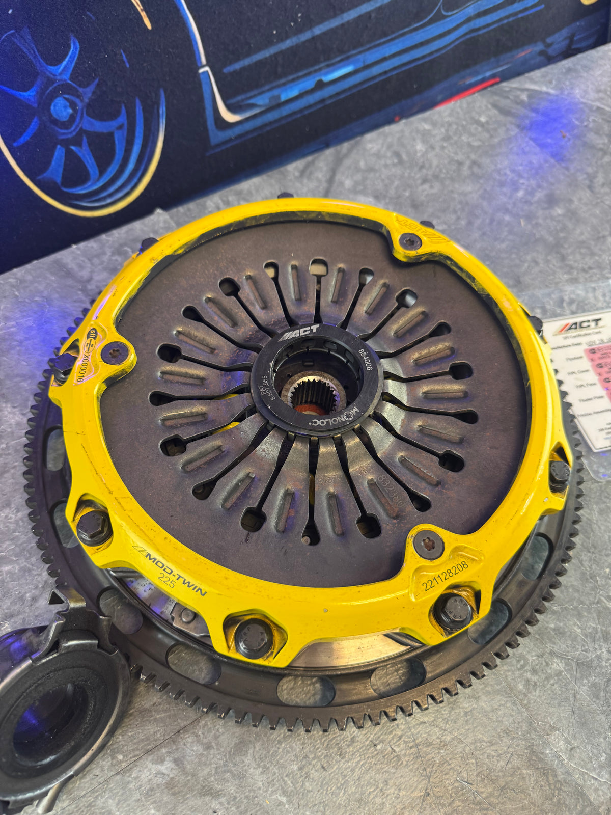 2004-2021 Subaru WRX STi ACT Mod-Twin 225 Extreme 6-Puck Sprung Street Clutch Kit Organic Disk With Monolock Collar