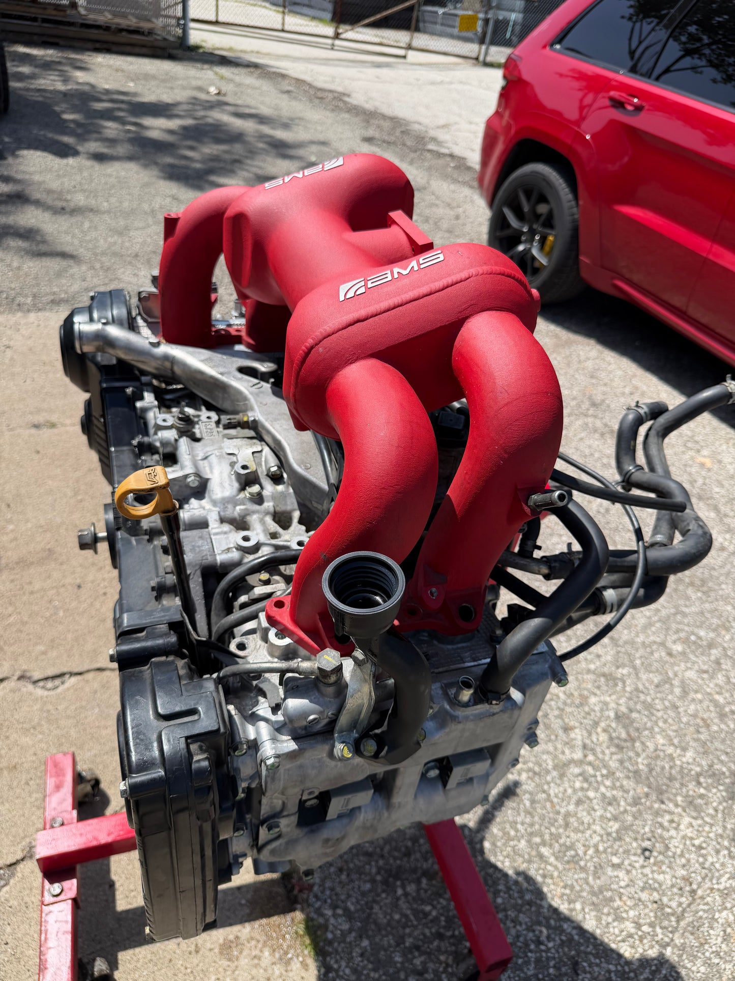 AMS standard cast intake manifold 02-21 Subaru STi red “ standard “ wrx EJ257 EJ25