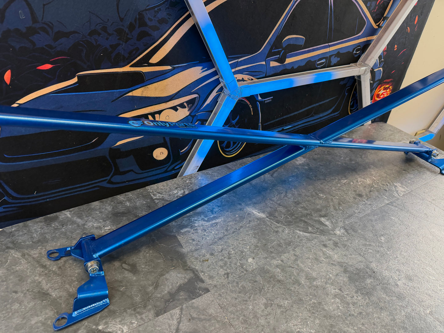 CUSCO rear  “ x “ bar brace chassis 2015 - 2021 Subaru STi and wrx suspension tie bracket