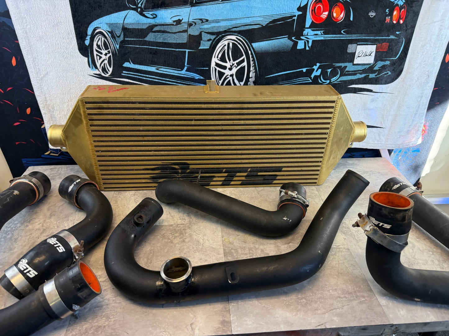 ETS extreme turbo systems FMIC kit front mount intercooler kit 08-14 Subaru STi rotated kit