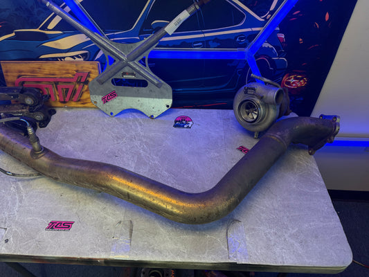 INVIDIA catless exhaust downpipe cast bell mount 3” 2 bolt w/ 2 bungs 2002-2007 wrx & 2004-2007 STi ej205 ej255 ej257