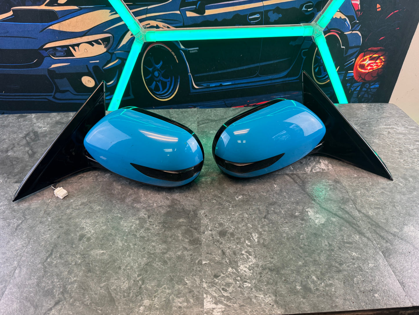 2008-2014 Subaru WRX OEM LR RH Passenger Driver Side Mirror Custom Painted Blue Pair