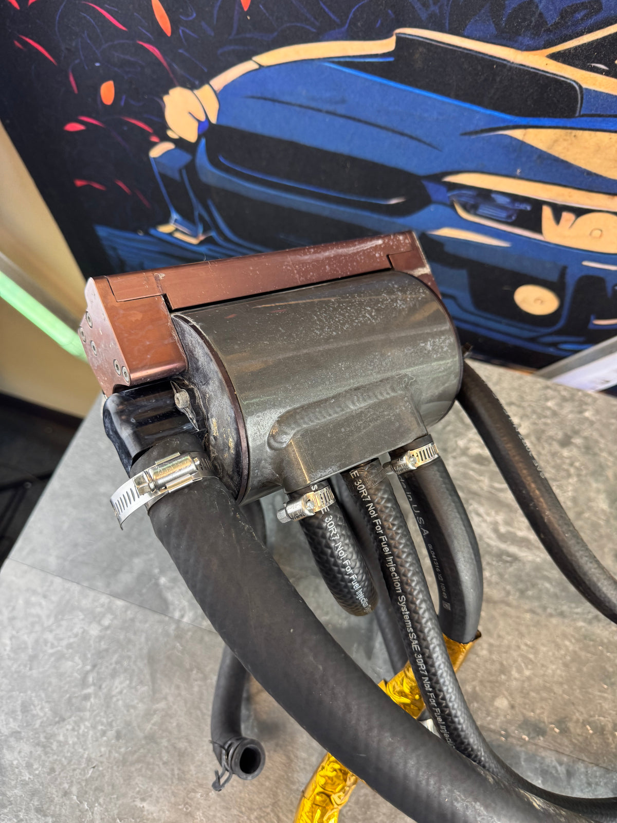 2008-2021 Subaru WRX STi IAG Comp Competition V2 AOS Air Oil Separator For Subaru With Mount Gray