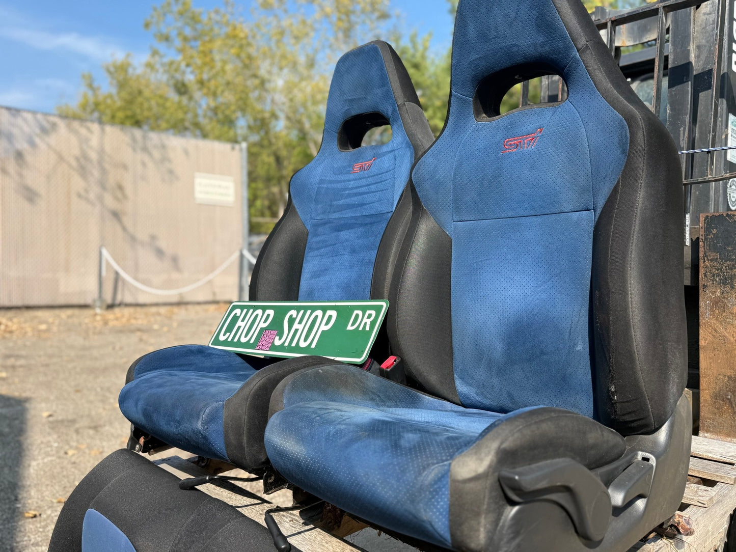 2004 Subaru STi oem alcantara blue front and rear seats 2002-2007 wrx & Impreza