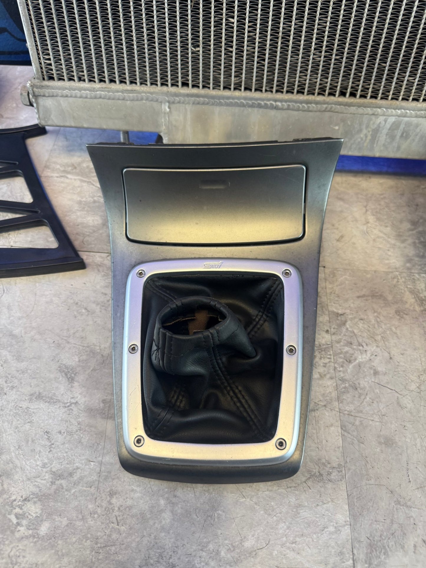 2007 Subaru STi oem six speed shifter trim assembly 05–07 STi w/ trim ring and six port