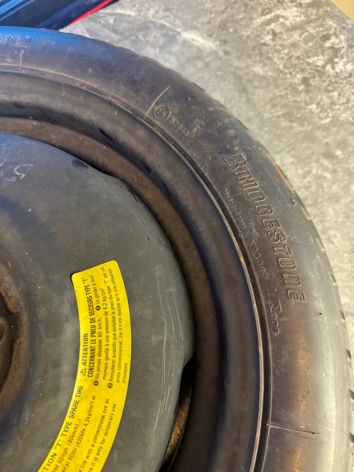 2004 Subaru WRX STi / 2006-2007 Subaru WRX OEM Subaru Spare Tire Emergency Tire Wheel Spare Donut