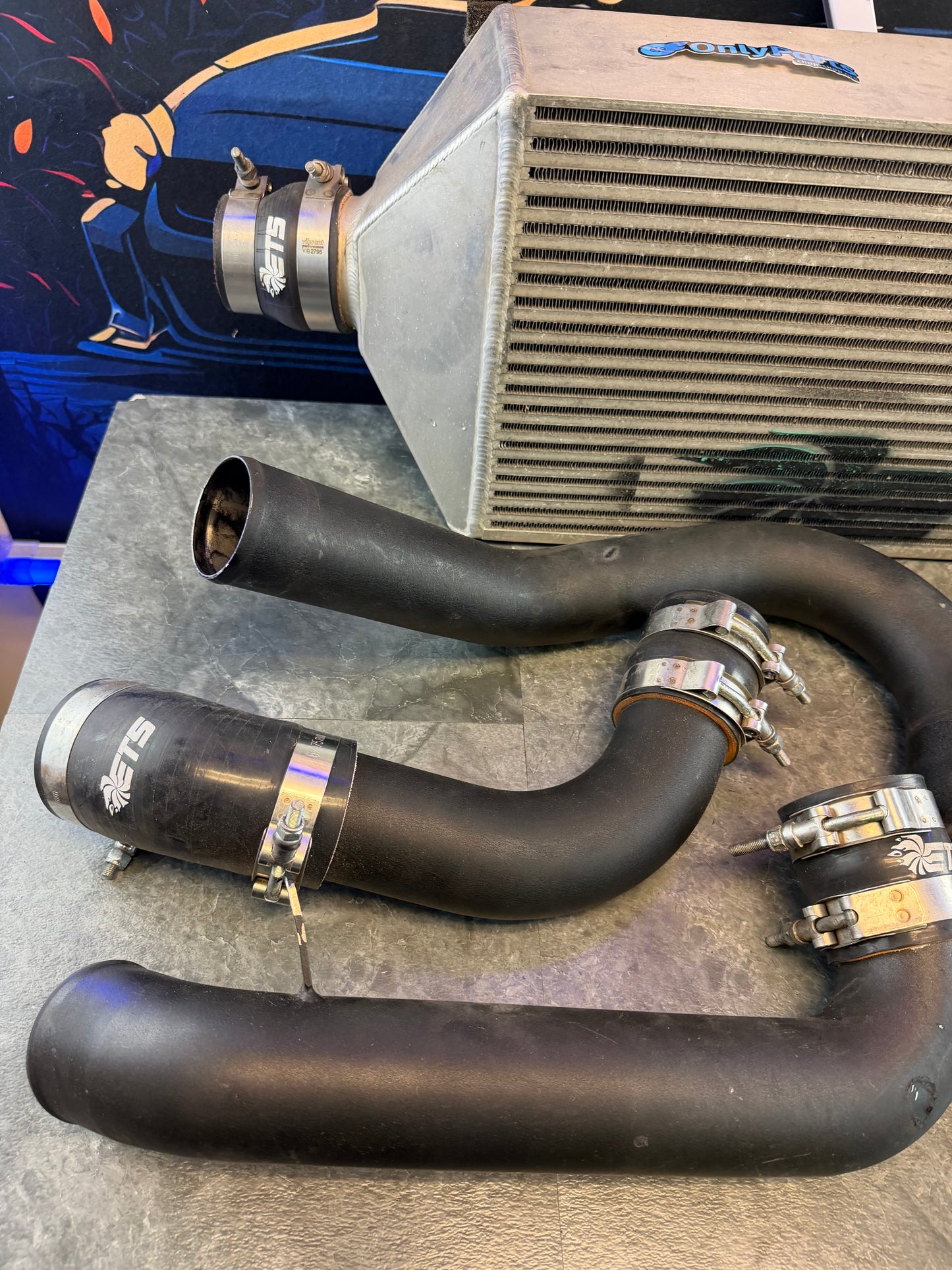 ETS FMIC kit 2014-2021 Subaru STi VA front mount intercooler kit ( for rotated turbo / process west street manifold)