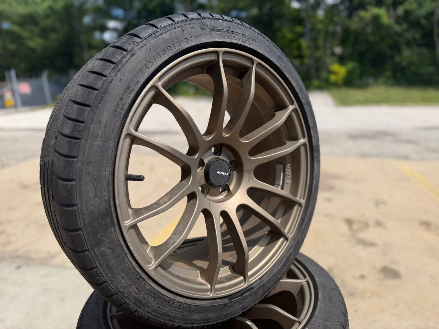 AVID AV20 Matte bronze wheels for Subaru wrx & Impreza 5x100 18 x 8.5 + 38 clears STi brembos