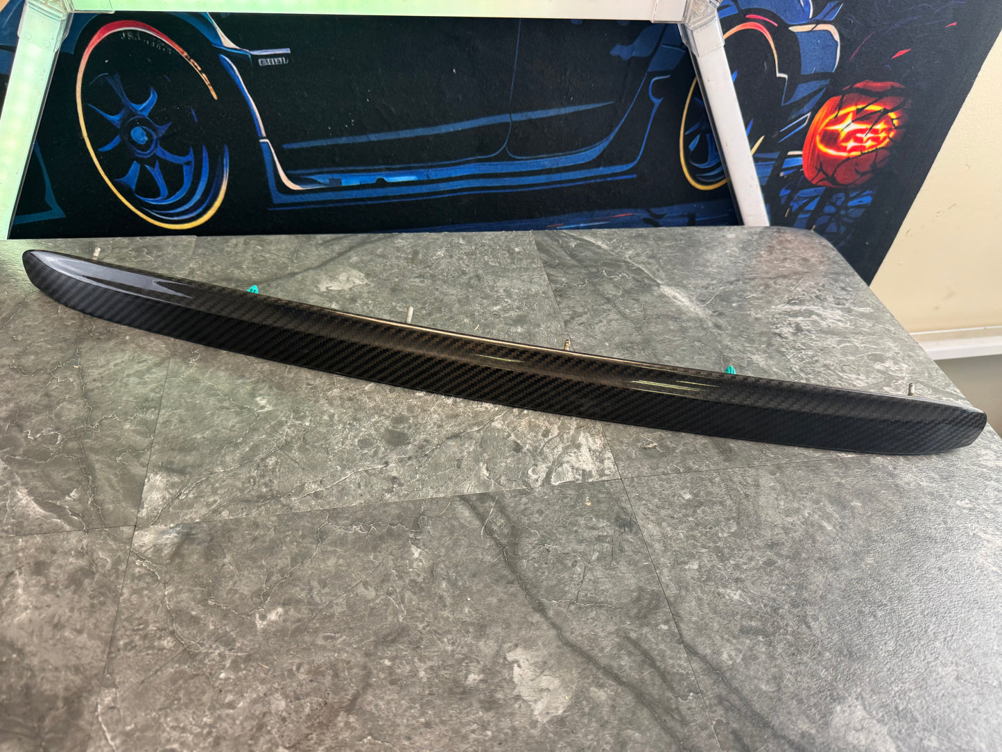 2015-2021 Subaru WRX STi Carbon Fiber Trunk Lid Garnish Trim License Light Panel Silver Underneath