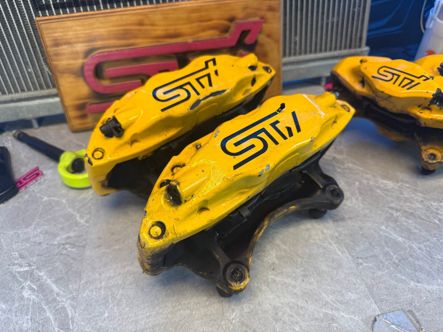OEM 2008 Subaru STi brembo brakes ( NOT STOP TECH ) front and rear caliper upgrade for wrx