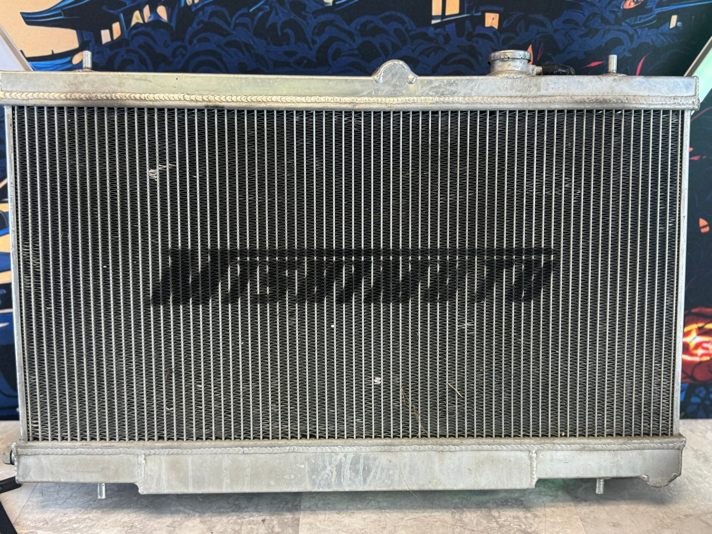 MISHimoto aluminum racing radiator 2004-2007 Subaru STi & wrx w: oem fans and red silicone hoses