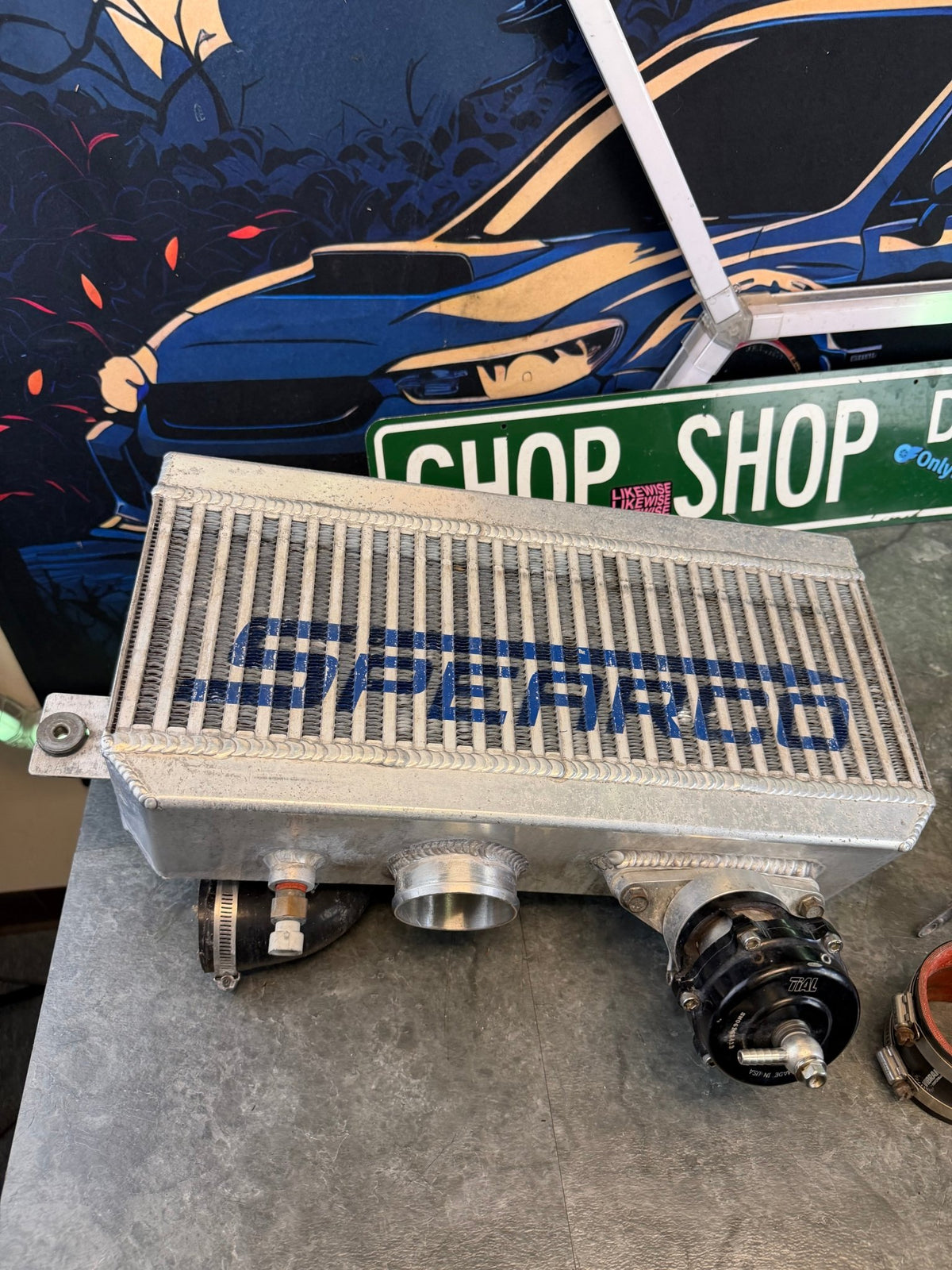 SPEARCO TMIC top mount intercooler w/ TIAL BOV Subaru STi