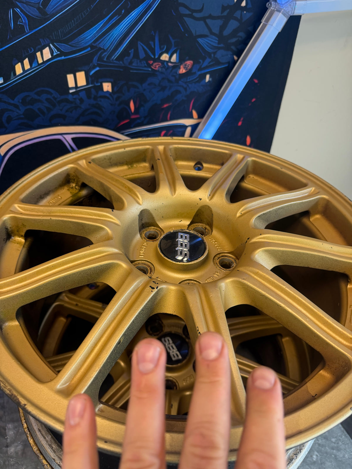 OEM Subaru STi gold BBS forged wheels 2005 -2007 Subaru STi 17x8 +53 5x114