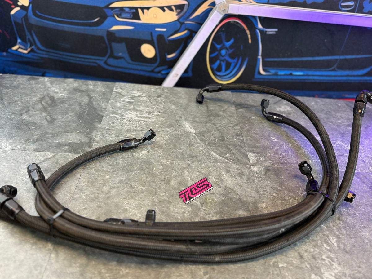 FUEL lines braided SS stainless steel Subaru STi & wrx w/ fittings