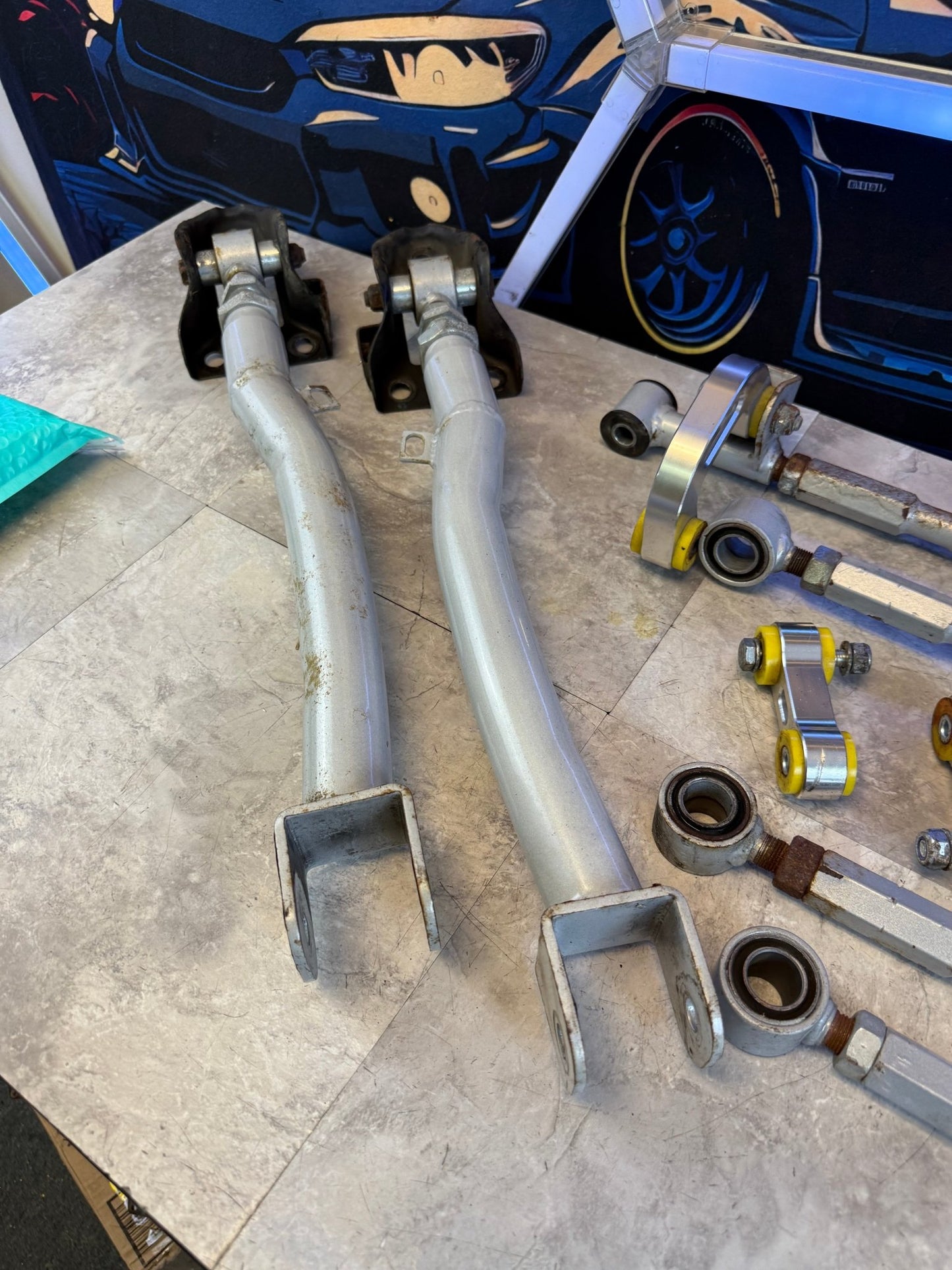 Rear adjustable lateral links 2002-2007 Subaru wrx w/ sway bar end links & tubular trailing arms