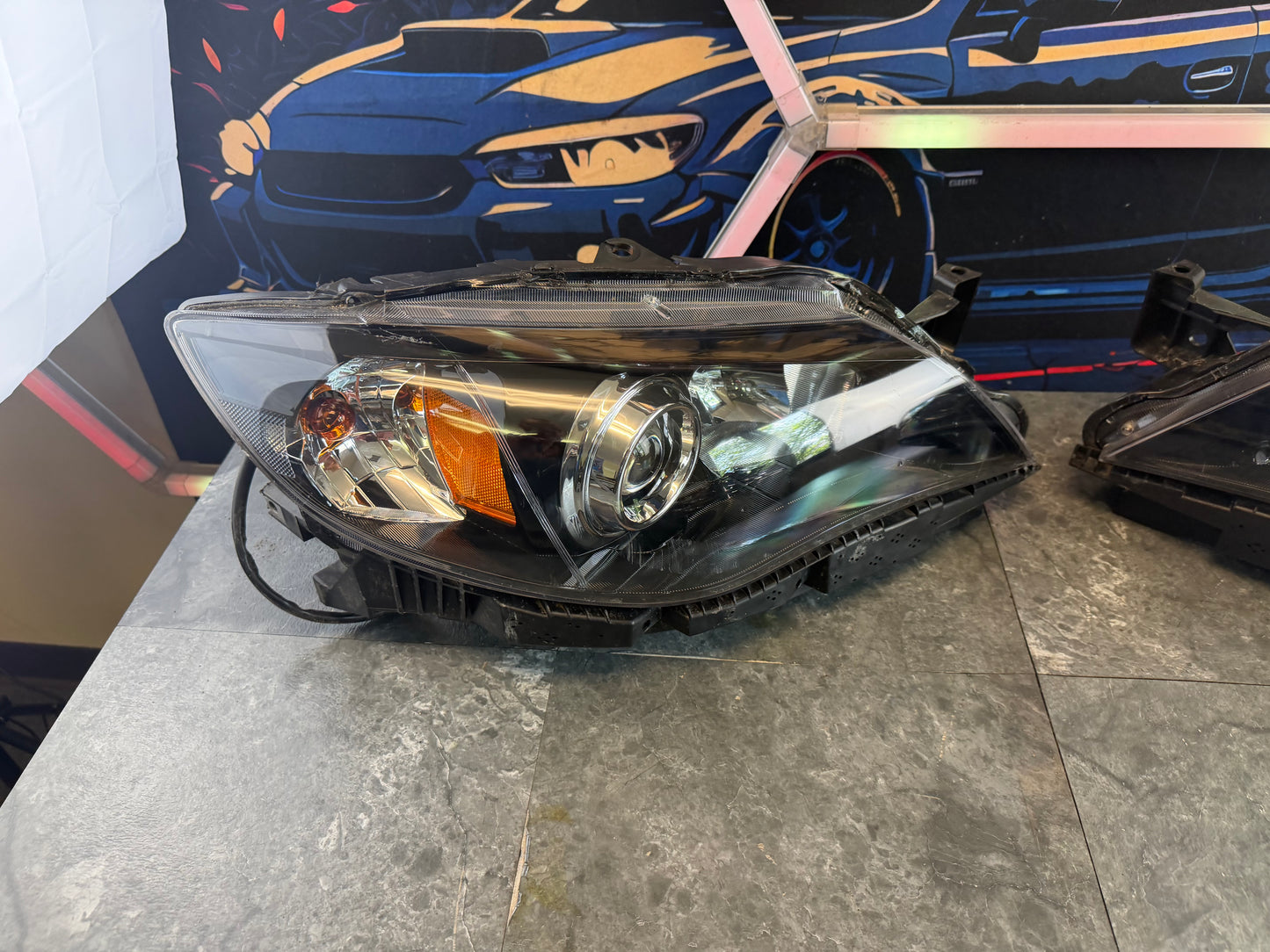 EAGLE EYE aftermarket head lights headlights 2008 Subaru STi halogen pair blacked out