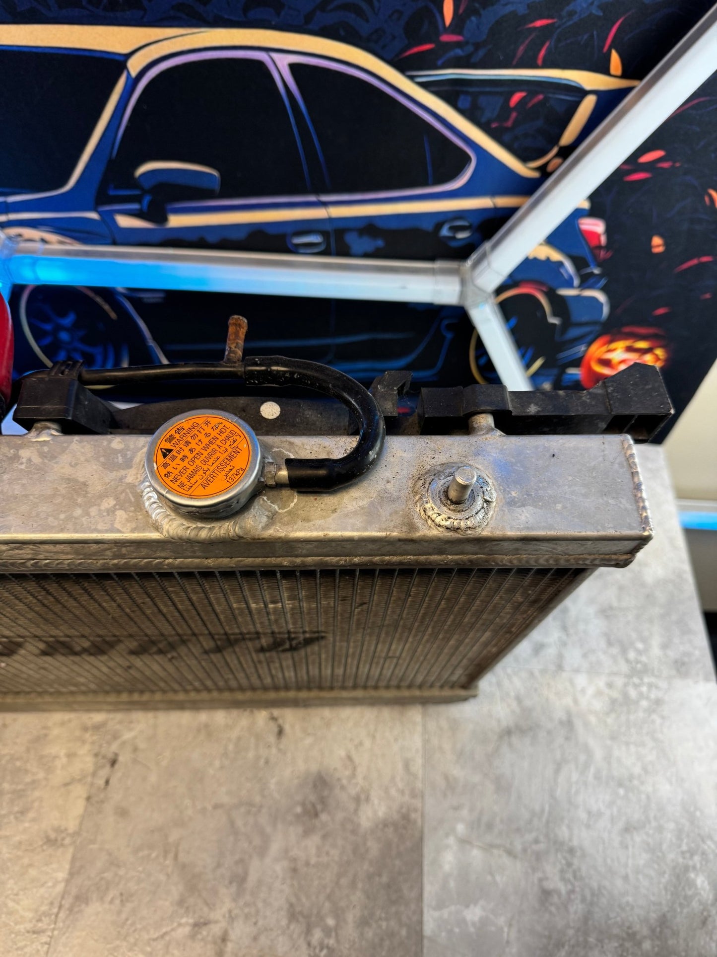 Mishimoto All Aluminum Radiator With Fans And Mishimoto Red Hoses For Subaru 08-14 WRX / 08+ STi