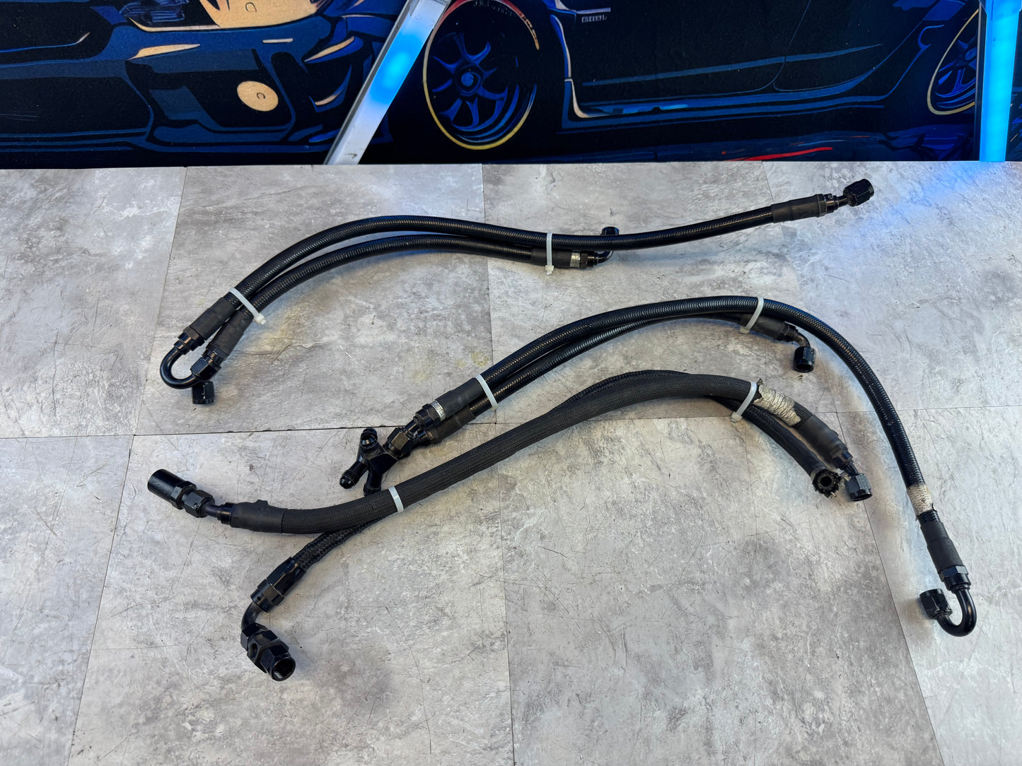 2008-2021 Subaru WRX STi Cobb Tuning PTFE Braided Fuel Lines Kit N1