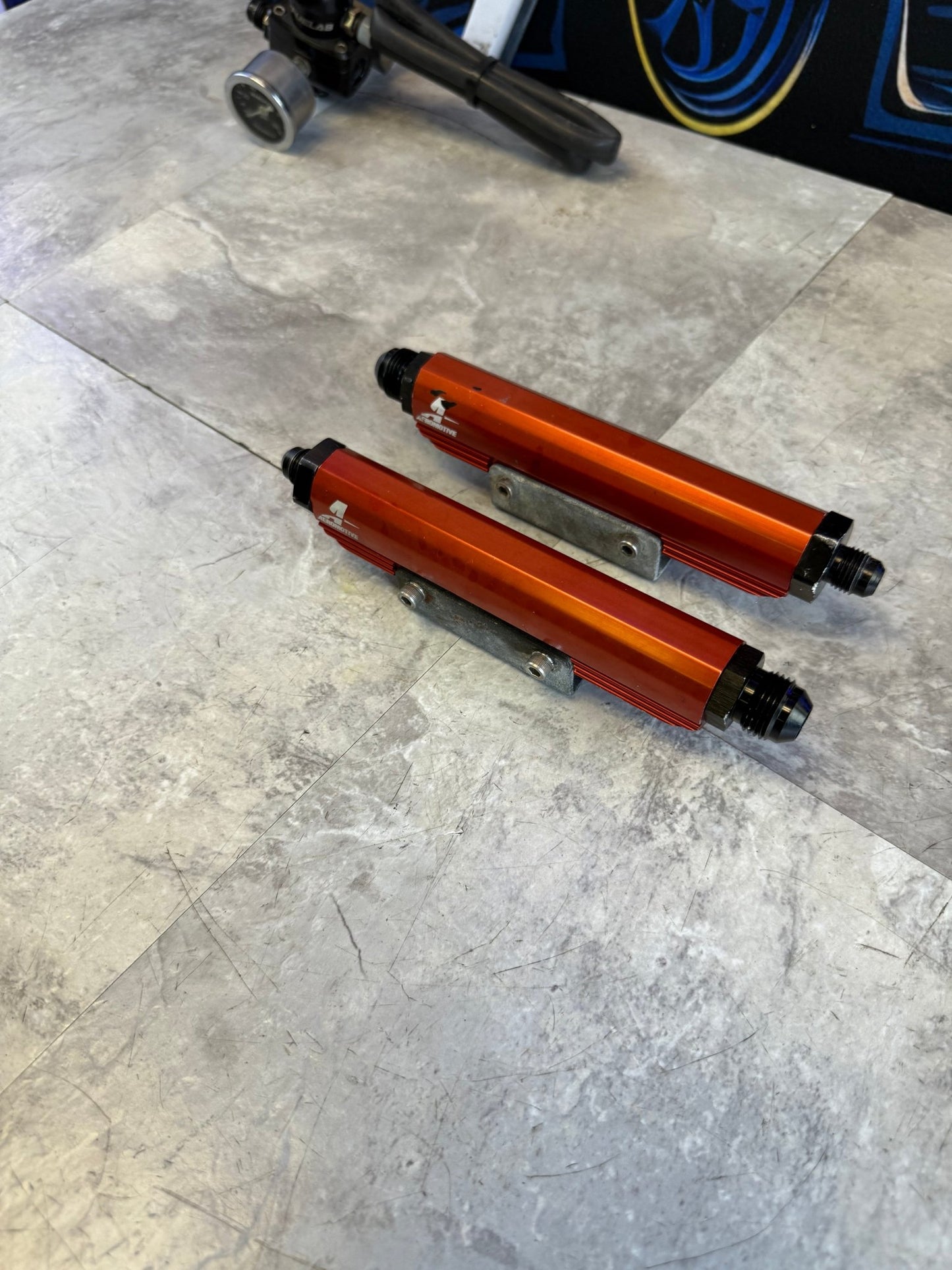 AREOMOTIVE top feed red billet fuel rails SUBARU wrx & STi w/ fittings