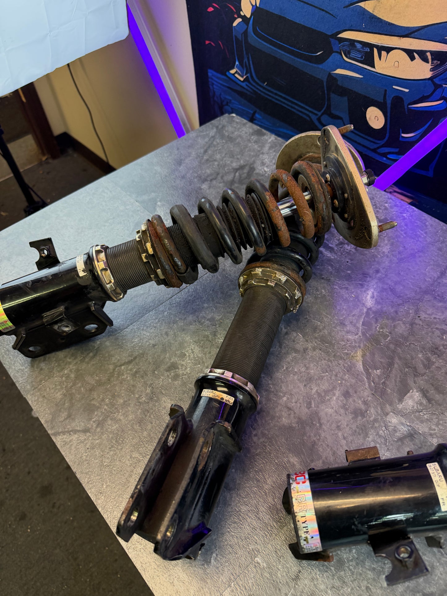 BC BR adjustable coil over suspension 2005 - 2007 Subaru STi & swapped 02-07 wrx 5x114