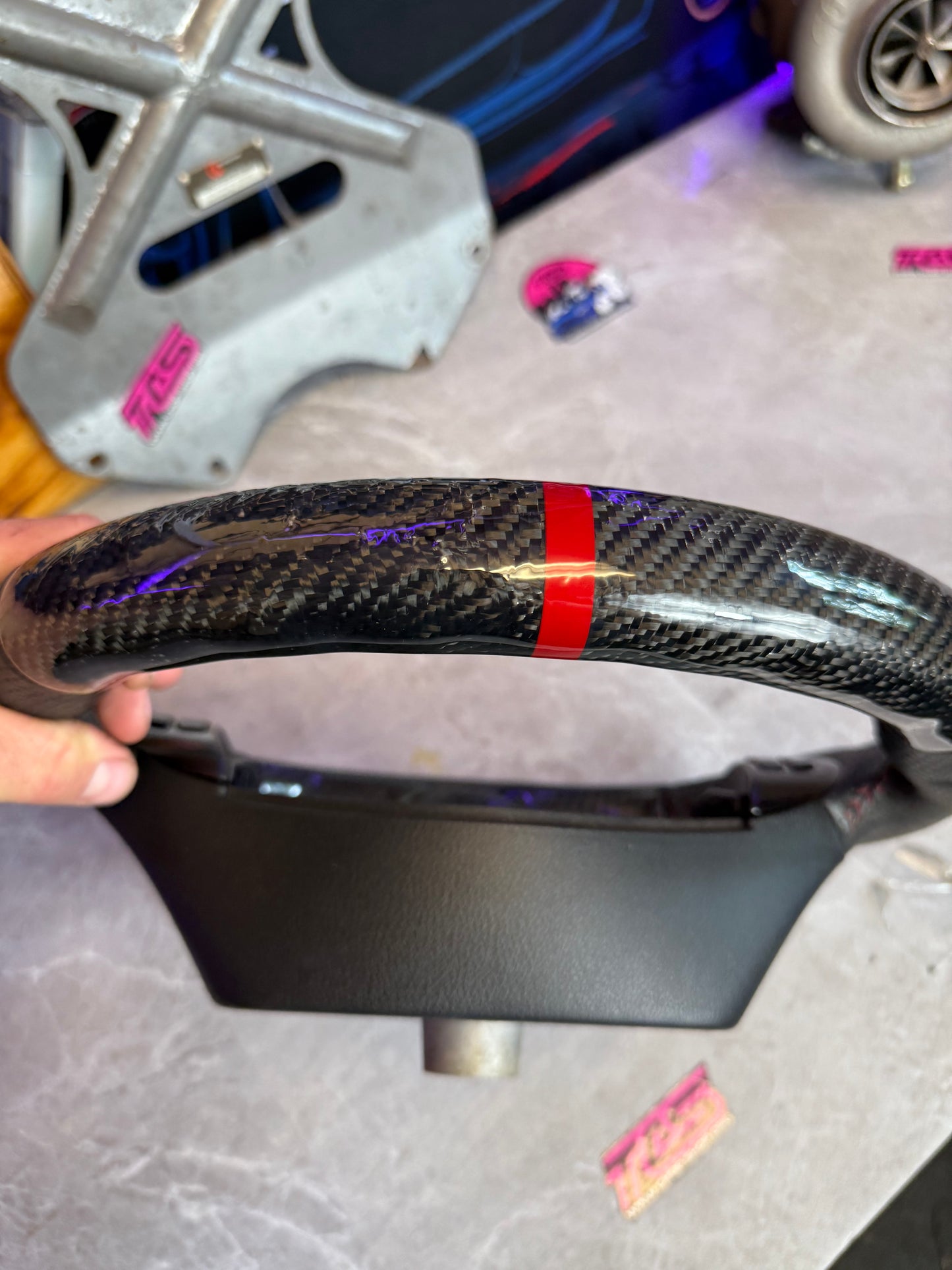 JDMuscle JDM muscle carbon lite series carbon fiber wheel w/ red accents 2008-2014 Subaru wrx & STi