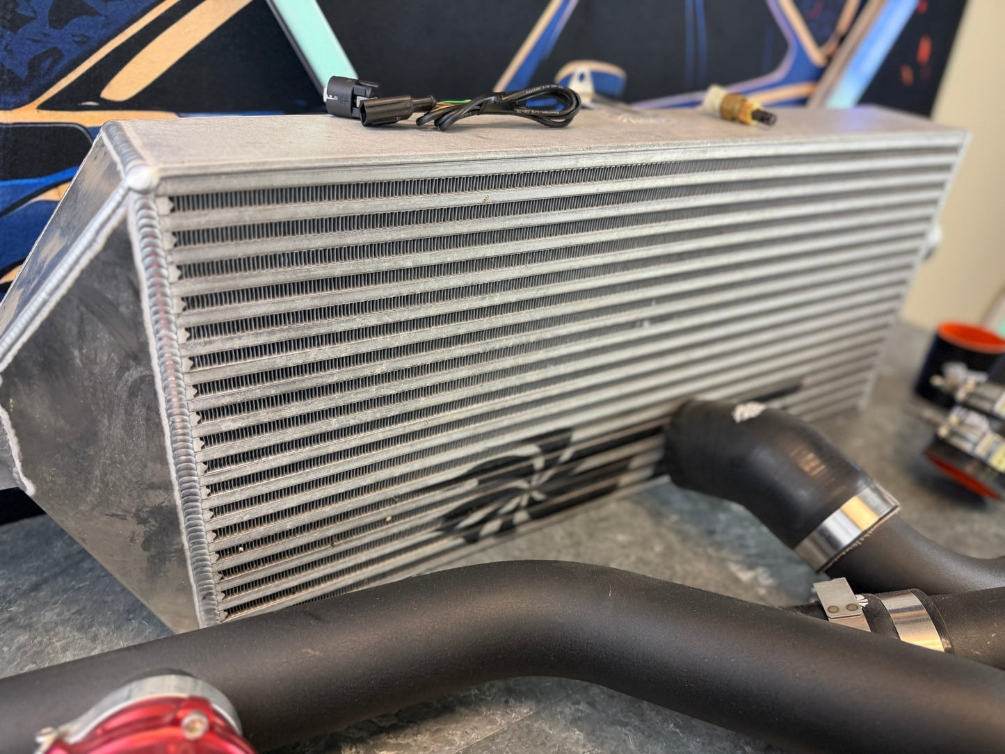 ETS fmic kit front mount intercooler kit 15-21 Subaru STi VA ( rotated ) I wire speed density & tial BOV