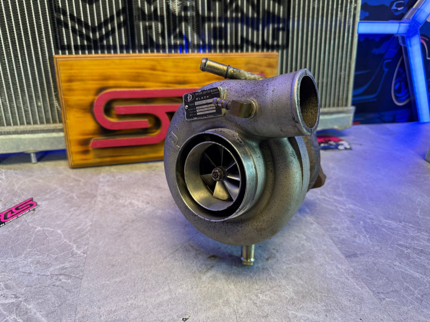 FP “ black “ forced performance stock location turbo for STi & Subaru wrx billet 3” 10cm
