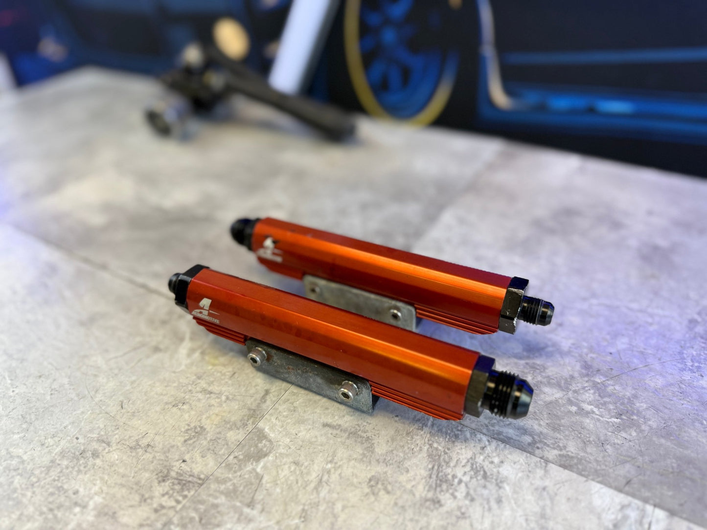 AREOMOTIVE top feed red billet fuel rails SUBARU wrx & STi w/ fittings