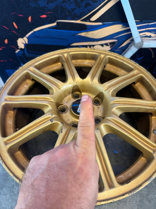 OEM Subaru STi gold BBS forged wheels 2005 -2007 Subaru STi 17x8 +53 5x114