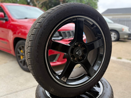 Motegi Mr 116 wheels rims 2002-2014 Subaru wrx 5x100 w/ continental 225/45zr17 tires