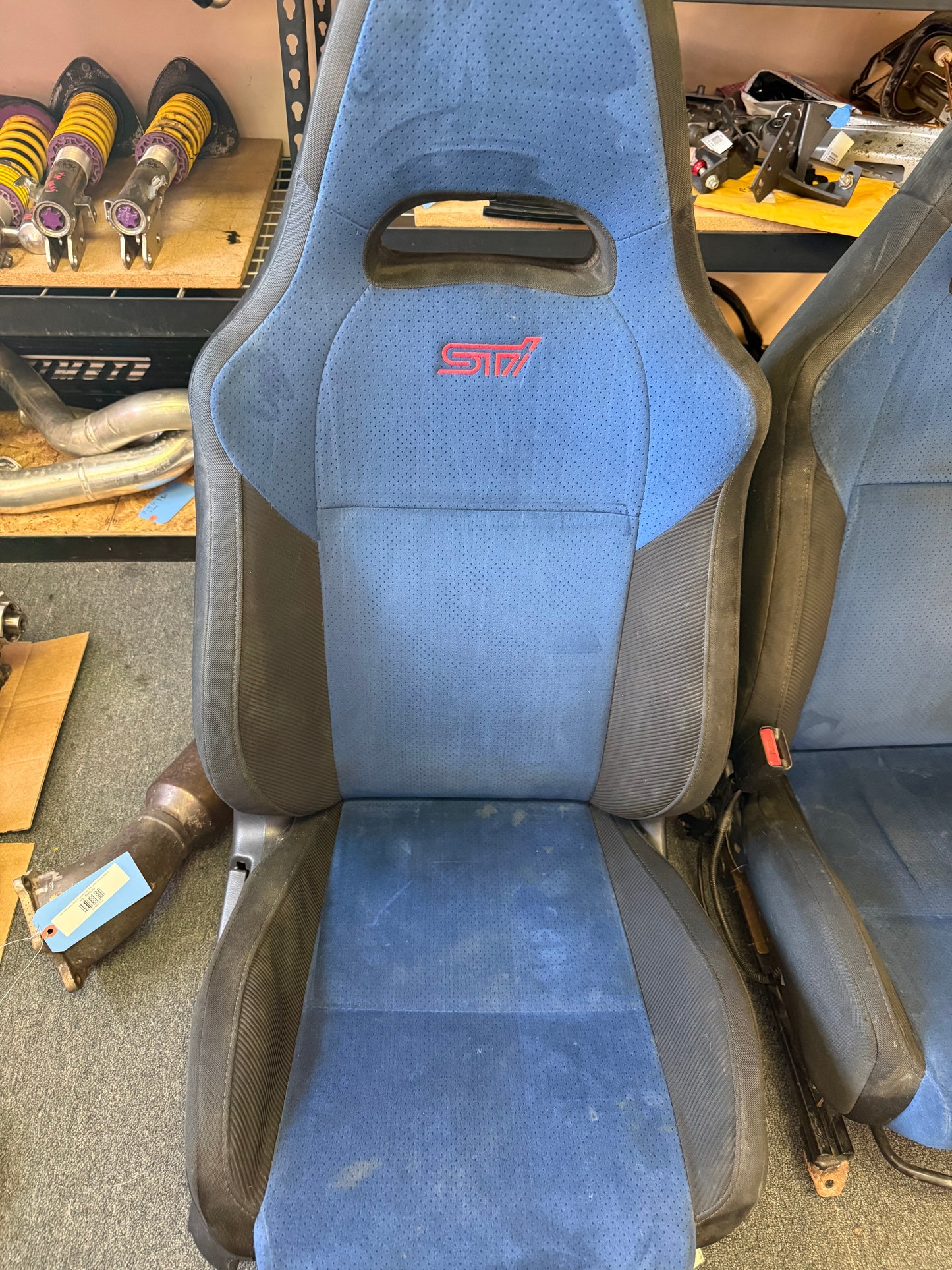 SUBARU oem STi seats front pair 2002-2007 wrx & Impreza cherry blossom pink logo