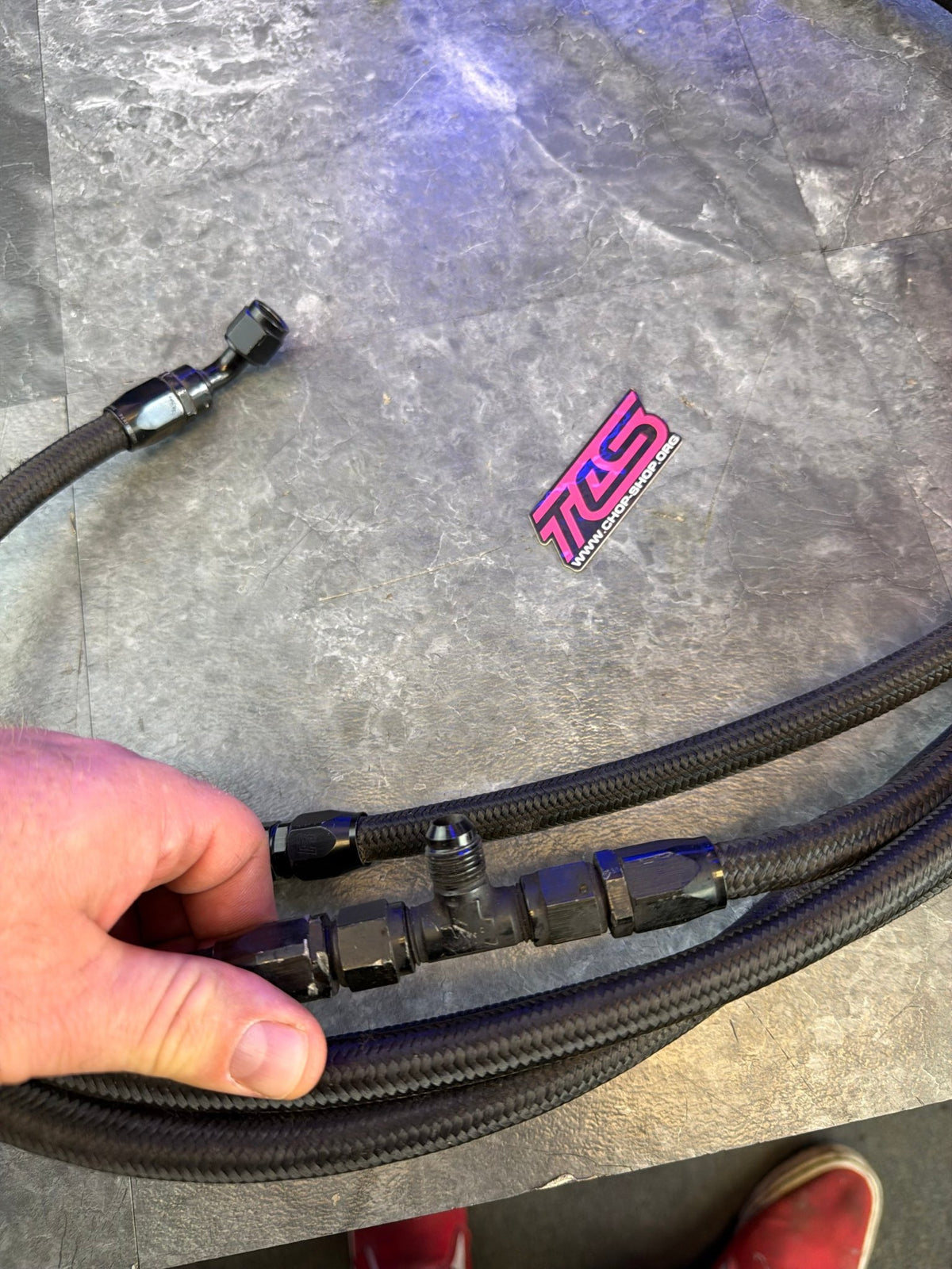 FUEL lines braided SS stainless steel Subaru STi & wrx w/ fittings