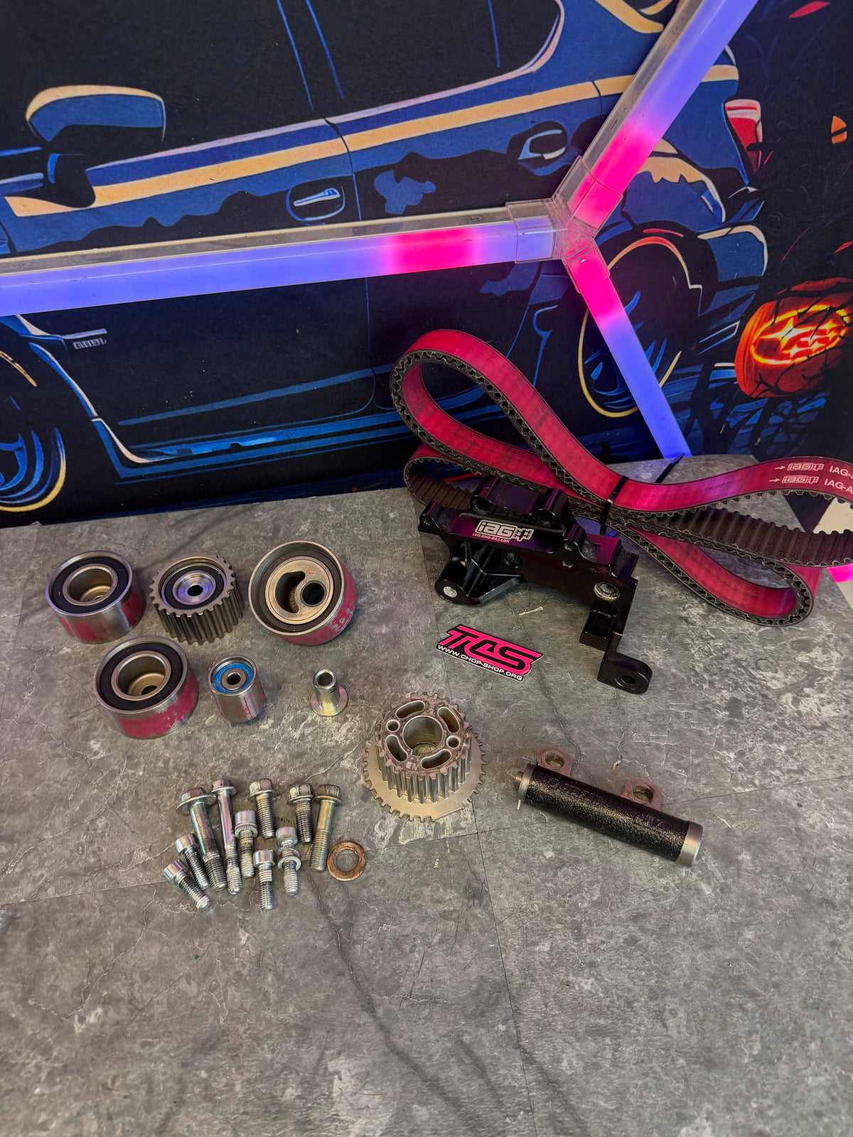 IAG timing kit Subaru STi & wrx w/ tensioner & red race belt