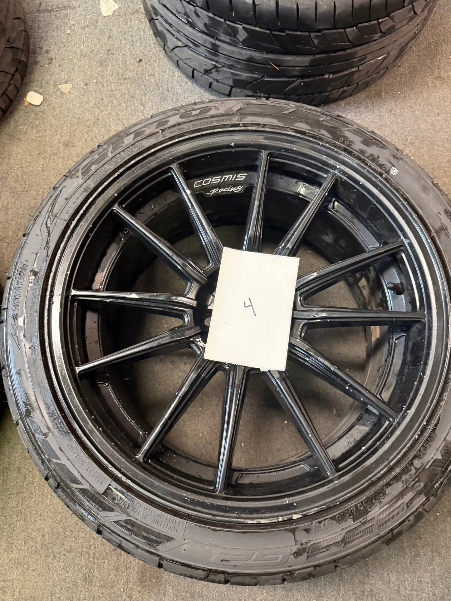 COSMIS racing r1 r-1 wheels 5x100 Subaru wrx 2002-2014 18x9.5 +35 w/ nitto 555 g2 265/35zr18 tires