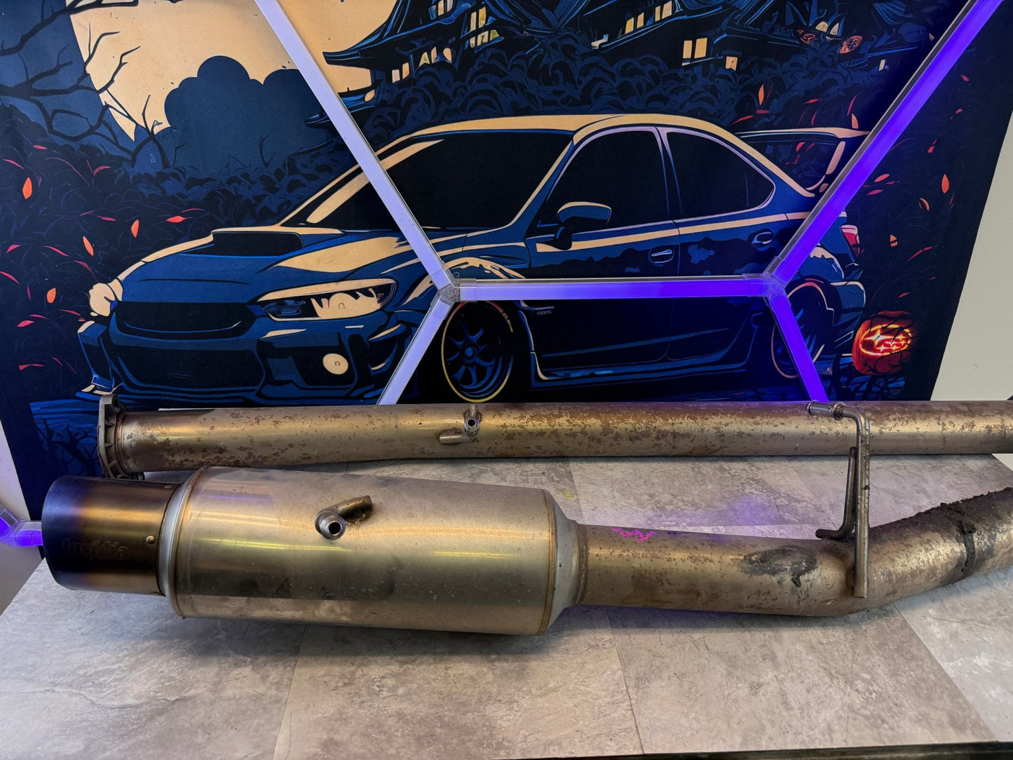 Invidia N1 cat back TI tip race mid pipe& axle back Subaru   Exhaust For 02-07 WRX/STi