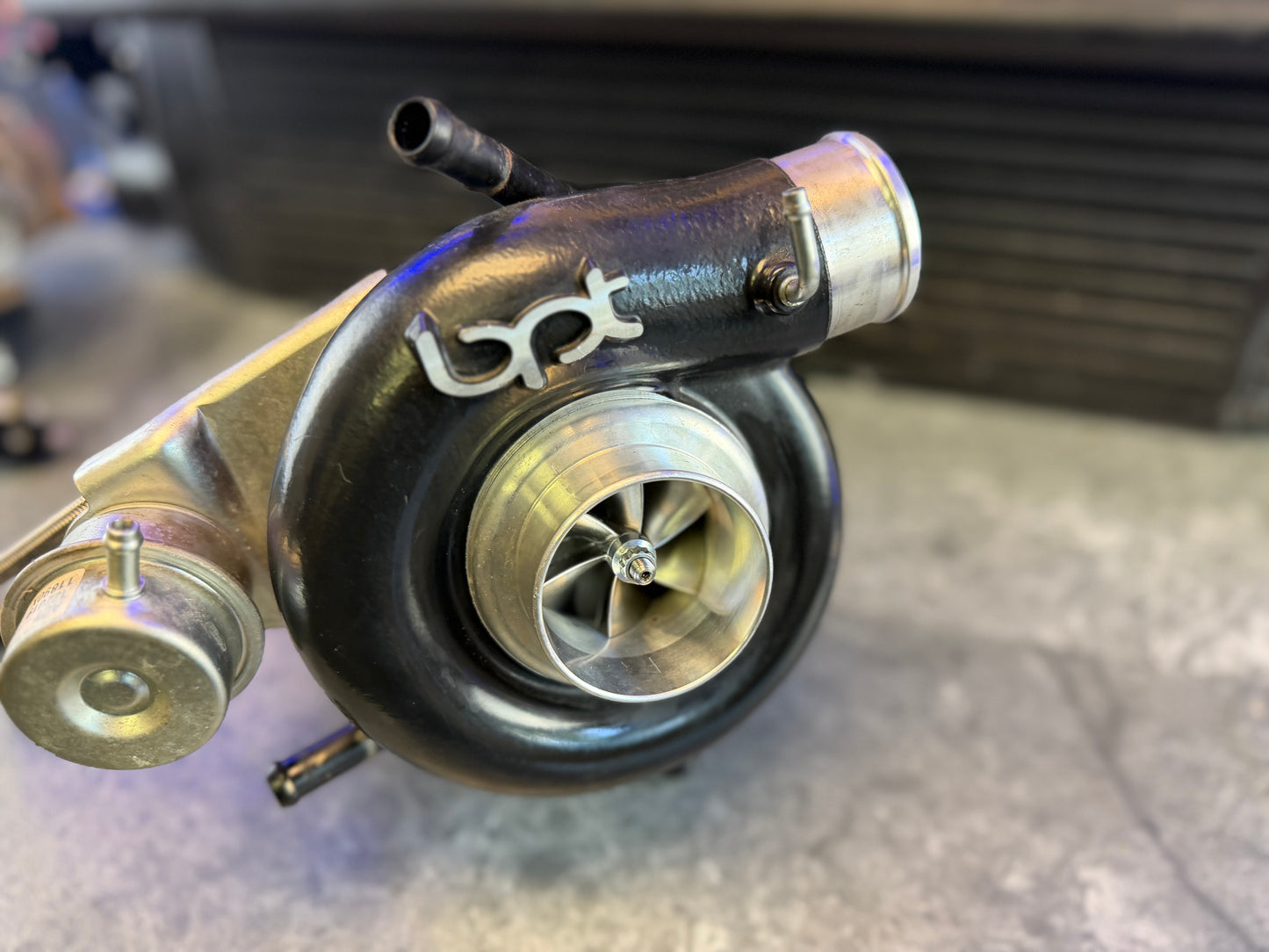 BTP blouch 1.5 XTR xt-r stock location turbo Subaru STi & wrx ball bearing billet 2.5 “ inlet 10 cm