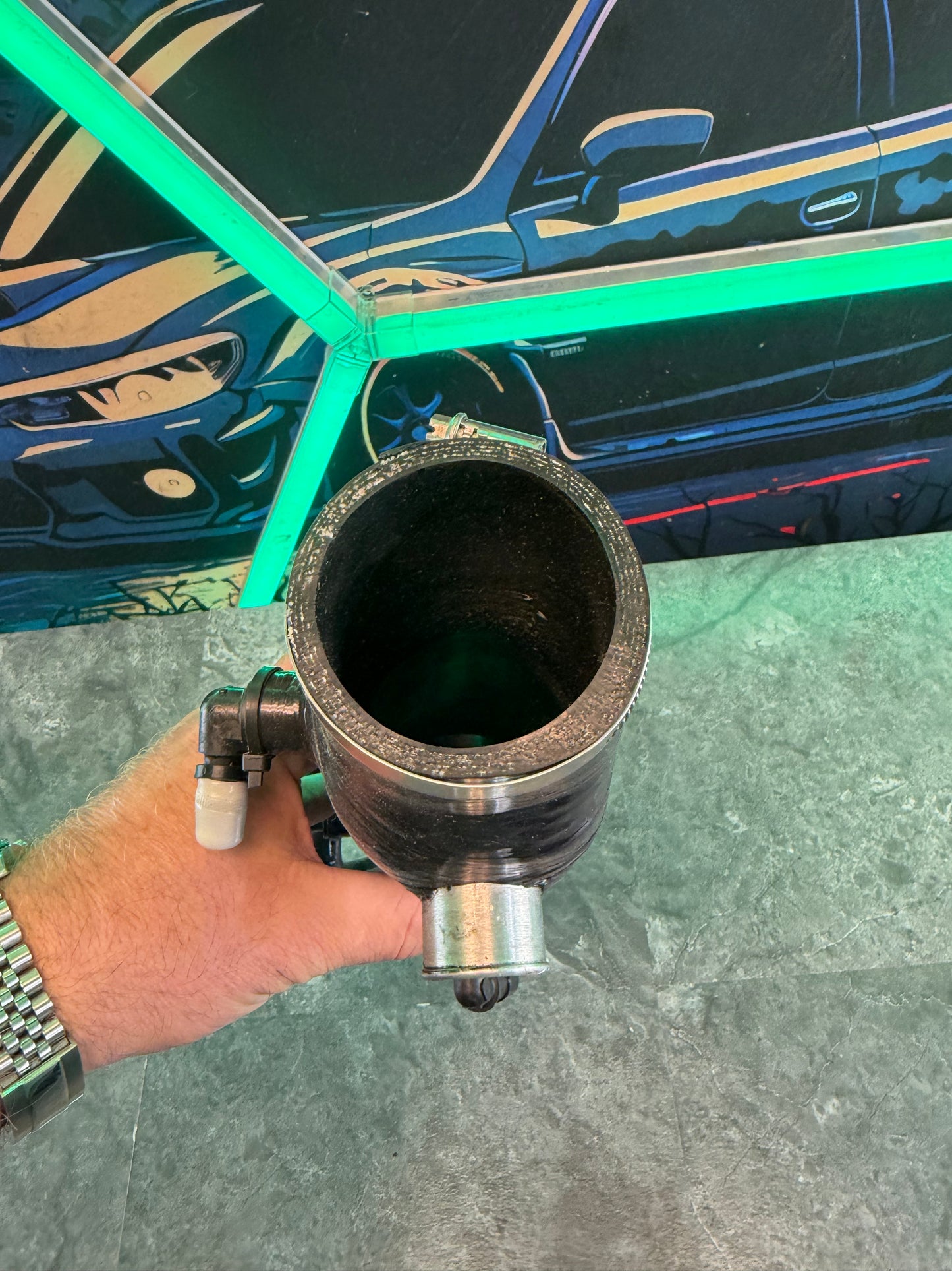 PERRIN v2 black silicone turbo inlet Subaru STi ej257 2.5”