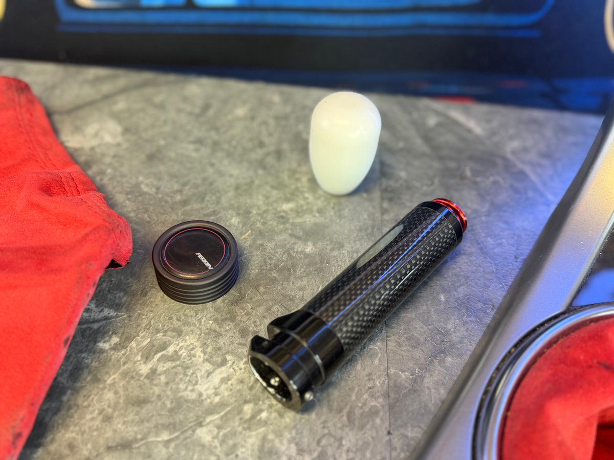 2015-2021 Subaru WRX STi Console Dress Up Kit Alcantara Carbon E-Brake Shift Knob